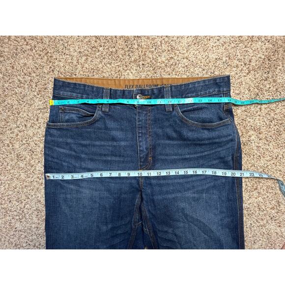 Duluth Flex Ballroom Men's Blue Jeans/Pants; 35 X30; Denim Relaxed Fit, Straight - Picture 7 of 11